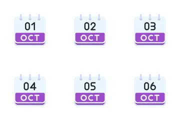 October Calendar Icon Pack