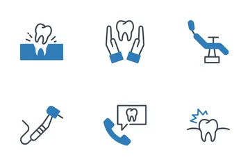 Odontologia e Assistência Odontológica Pacote de Ícones