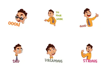 Office Boy Stickers Icon Pack