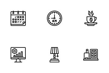 Office Desk Essentials Icon Pack