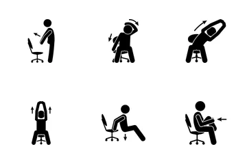 Office Stretches Exercise Icon Pack