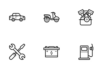 Oficina de reparação automóvel Pacote de Ícones