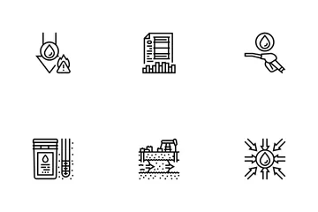 Oil Industry Factory Gas Plant Icon Pack