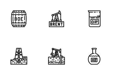 Oil Industry Petroleum Drilling Icon Pack
