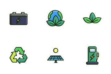 Ökologie und grüne Energie Symbolpack