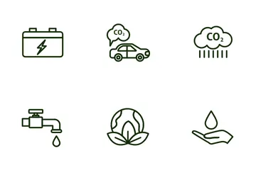 Ökologie und grüne Energie Symbolpack