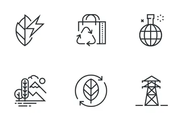 Ökologie und grüne Energie Symbolpack