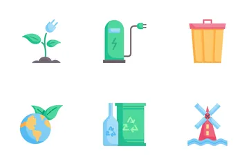 Ökologie und grüne Energie Symbolpack
