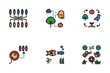 Ökologische Interaktion Symbolpack