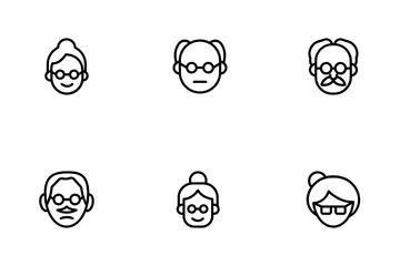 Old Man And Woman Icon Pack