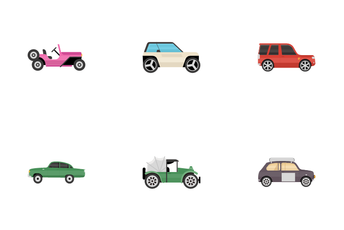 Old Modern Ground Transportation Icon Pack