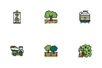 Olive Production And Harvesting Icon Pack