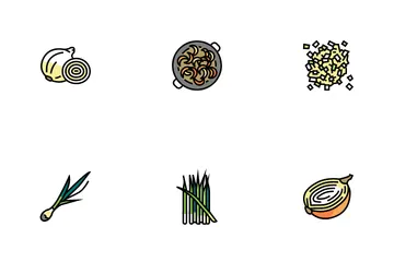 Onion Fresh Vitamin Vegetable Icon Pack