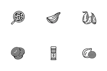 Onion Fresh Vitamin Vegetable Icon Pack