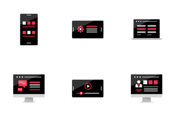 Online Activity And Wireframes 1 Red Icon Pack