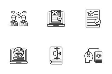 Online-Bildung Symbolpack