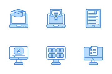Online-Bildung Symbolpack