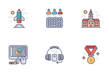 Online-Bildung Symbolpack