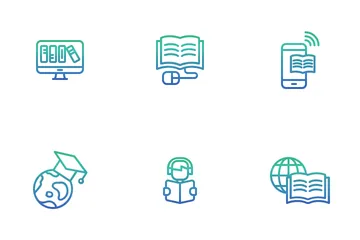 Online-Bildung und E-Learning Icon Pack