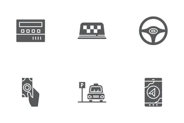 Online Cab Booking Icon Pack