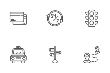 Online Cab Booking Icon Pack