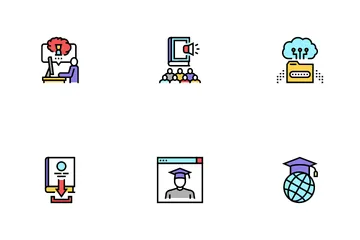 Online Education Book Icon Pack