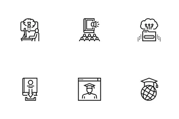 Online Education Book Icon Pack