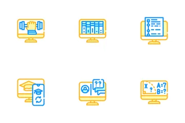 Online Education Learning Lesson Icon Pack