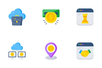 Online-Geschäft und Präsentationen Icon Pack