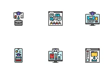 Online Learning Platform Web Icon Pack