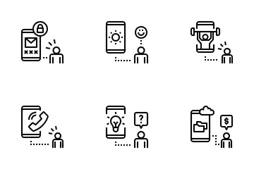Online-Lebensstil Symbolpack