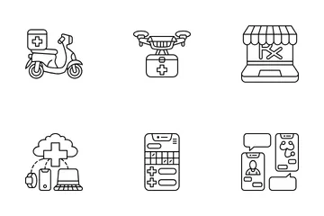 Online-Medizin Symbolpack