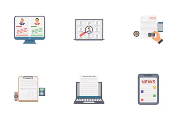 Online-Rekrutierung Icon Pack