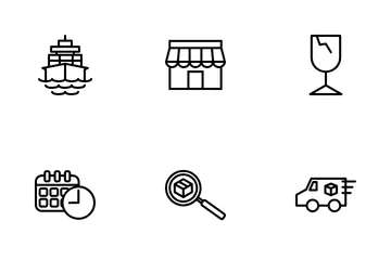 Online Shopping And Delivery Service Icon Pack