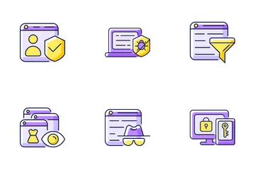 Online Surveillance And Censorship Icon Pack