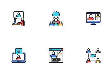 Online Video Meeting Icon Pack