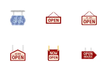 Open Sign Icon Pack