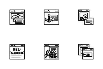 Optimización SEO del ranking de búsqueda Paquete de Iconos