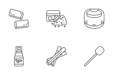 Oral Care Items Icon Pack