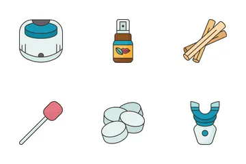 Oral Care Items Icon Pack