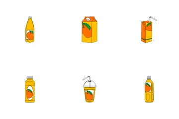 Orange Juice Products Icon Pack