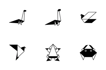 Origami Dinosaur Icon Pack