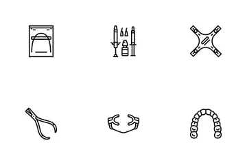 Orthodontist Accessories Braces Icon Pack