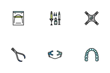 Orthodontist Accessories Braces Icon Pack