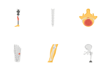 Orthopedic Prosthesis Medical Implants Artificial Body Parts Icon Pack