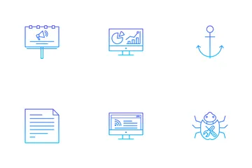 Otimização de mecanismos de pesquisa SEO Pacote de Ícones