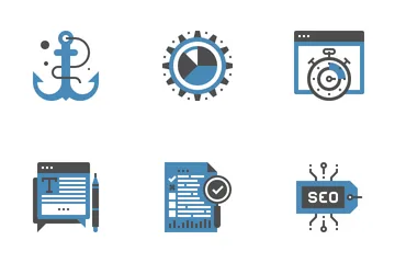 SEO e otimização web Pacote de Ícones