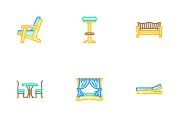 Outdoor Furniture Garden Terrace Icon Pack