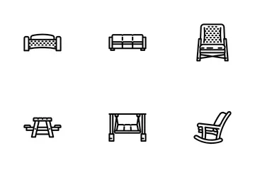 Outdoor Furniture Garden Terrace Icon Pack