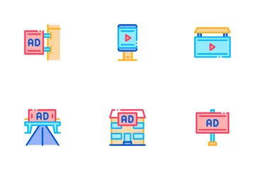 Outdoor Media Advertising Promo Icon Pack